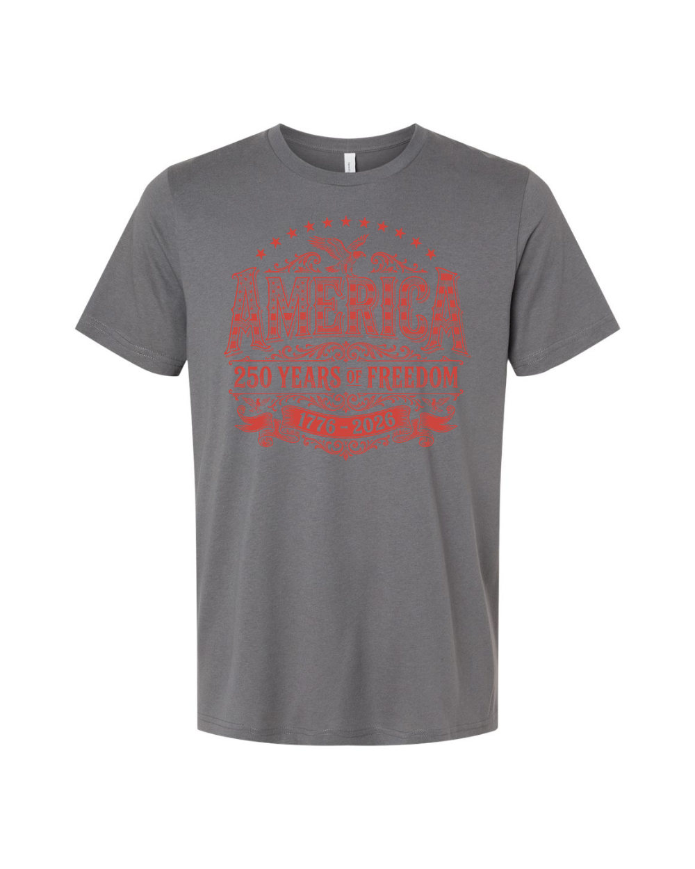 Independence Day America 250th Anniversary 1776-2026 Vintage Eagle Patriotic USA 4th of July Red Bella Canvas Unisex Graphic T-Shirt