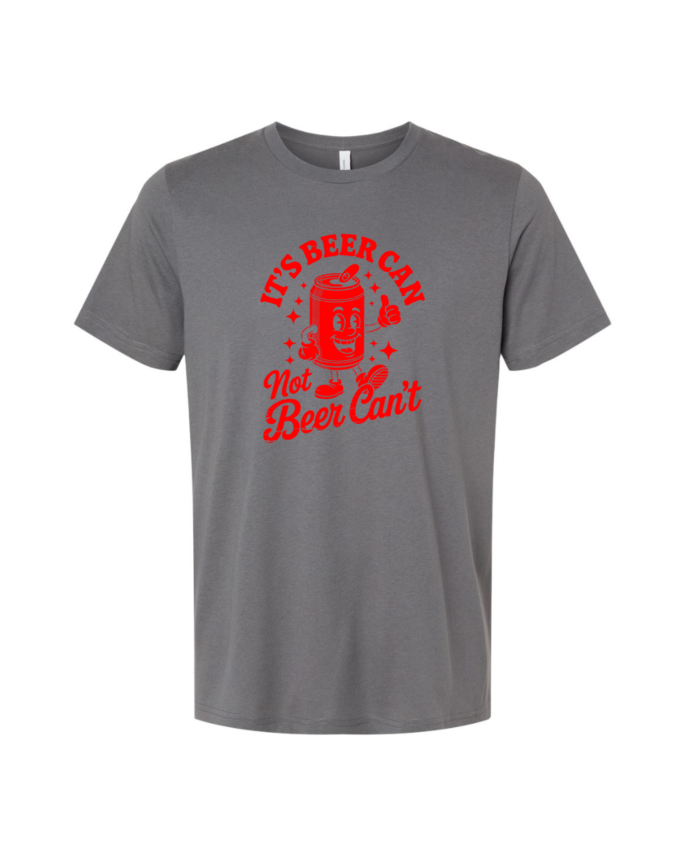 Funny Sarcastic Beer Can Drinking Red Bella Canvas Unisex Graphic T-Shirt
