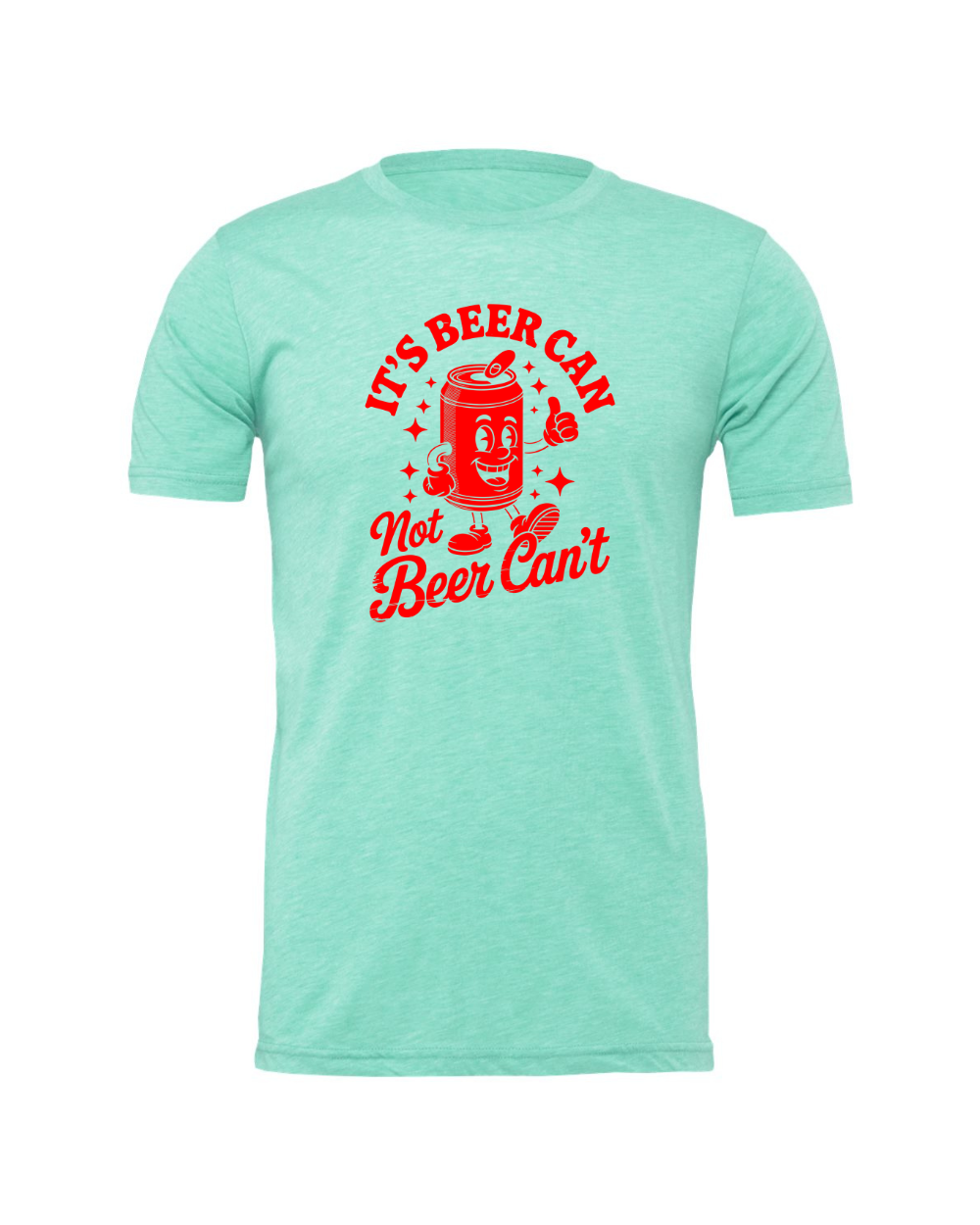 Funny Sarcastic Beer Can Drinking Red Bella Canvas Unisex Graphic T-Shirt