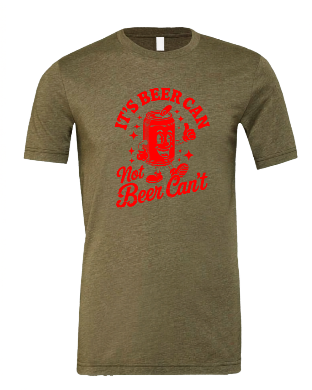Funny Sarcastic Beer Can Drinking Red Bella Canvas Unisex Graphic T-Shirt