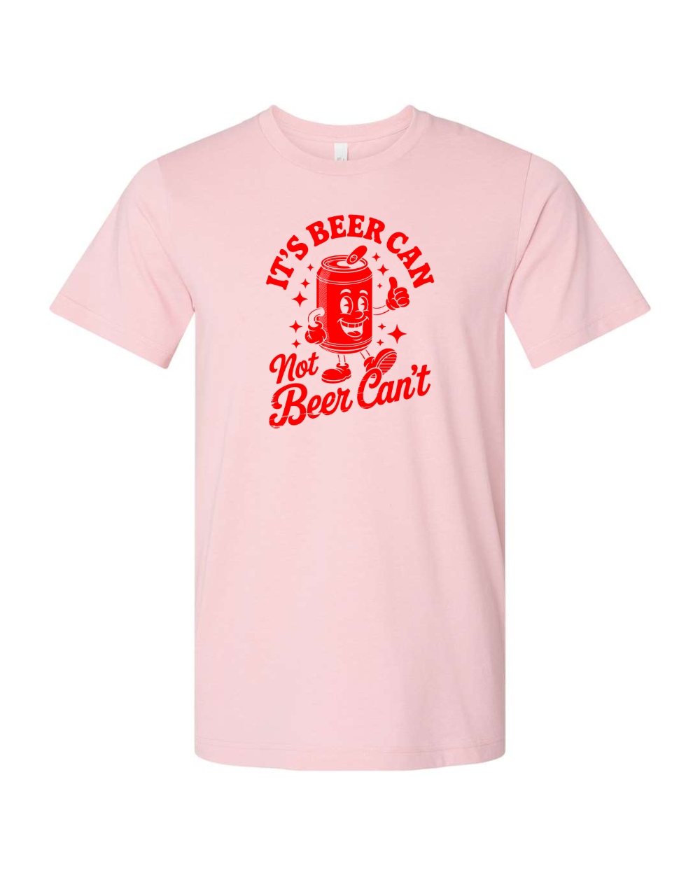 Funny Sarcastic Beer Can Drinking Red Bella Canvas Unisex Graphic T-Shirt