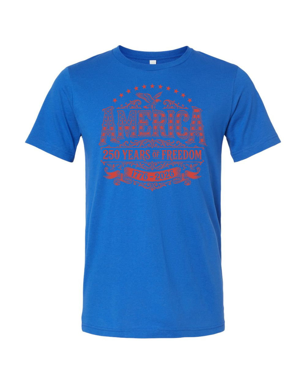 Independence Day America 250th Anniversary 1776-2026 Vintage Eagle Patriotic USA 4th of July Red Bella Canvas Unisex Graphic T-Shirt