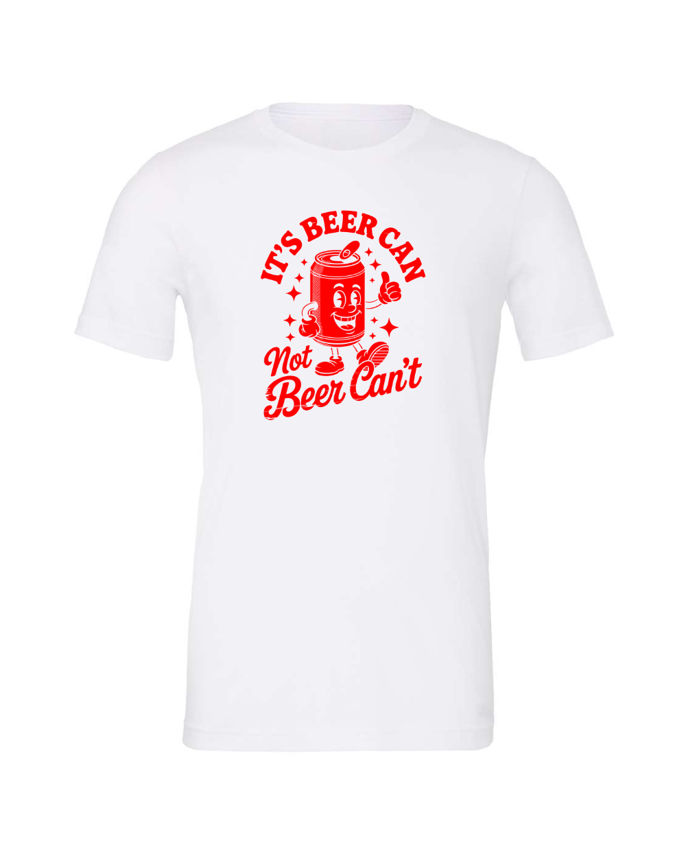 Funny Sarcastic Beer Can Drinking Red Bella Canvas Unisex Graphic T-Shirt