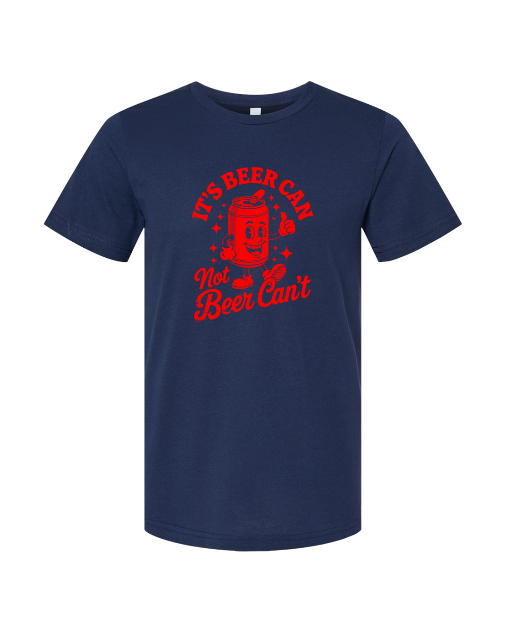 Funny Sarcastic Beer Can Drinking Red Bella Canvas Unisex Graphic T-Shirt