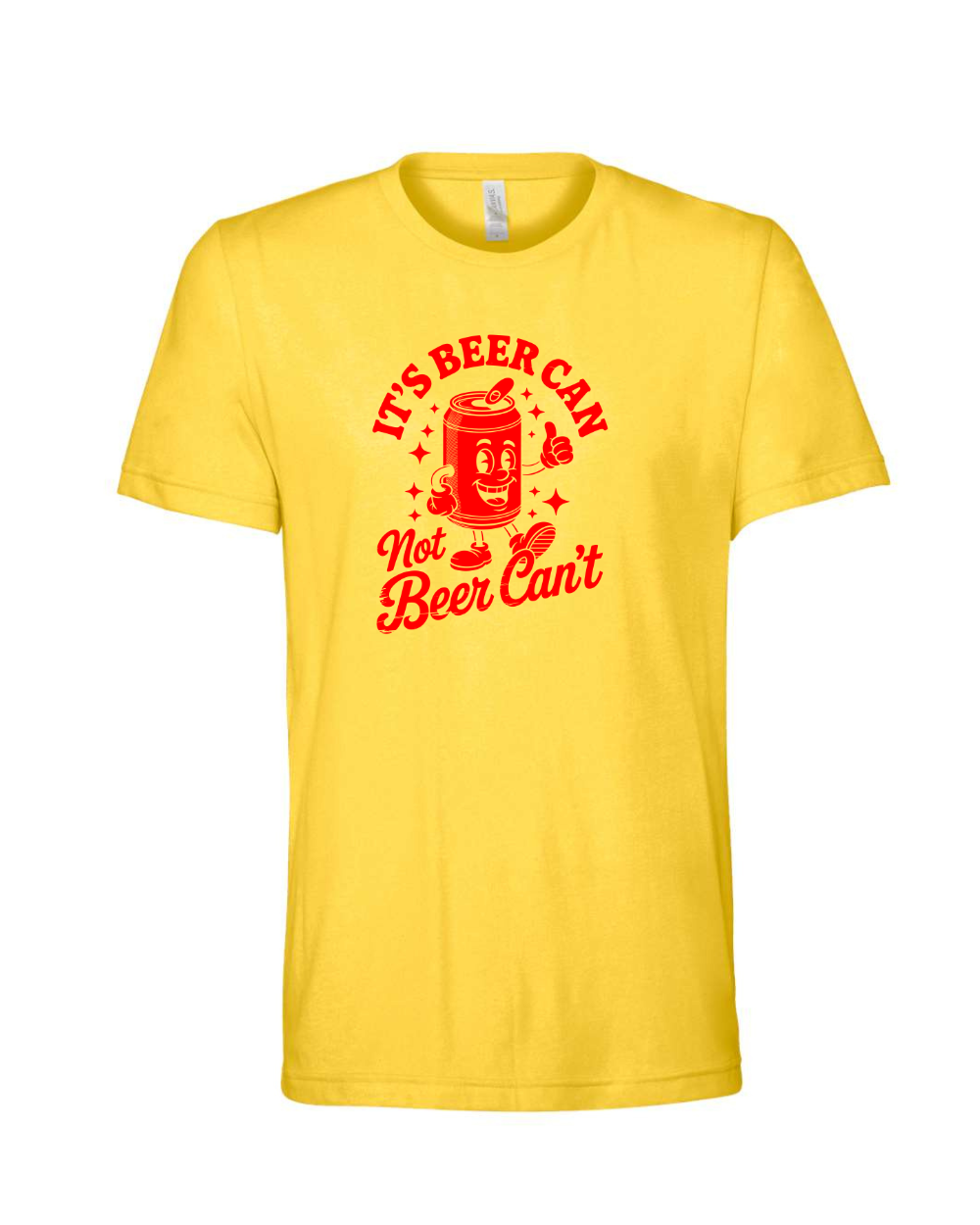 Funny Sarcastic Beer Can Drinking Red Bella Canvas Unisex Graphic T-Shirt