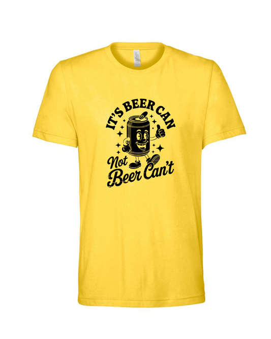 Funny Sarcastic Beer Can Drinking Black Bella Canvas Unisex Graphic T-Shirt