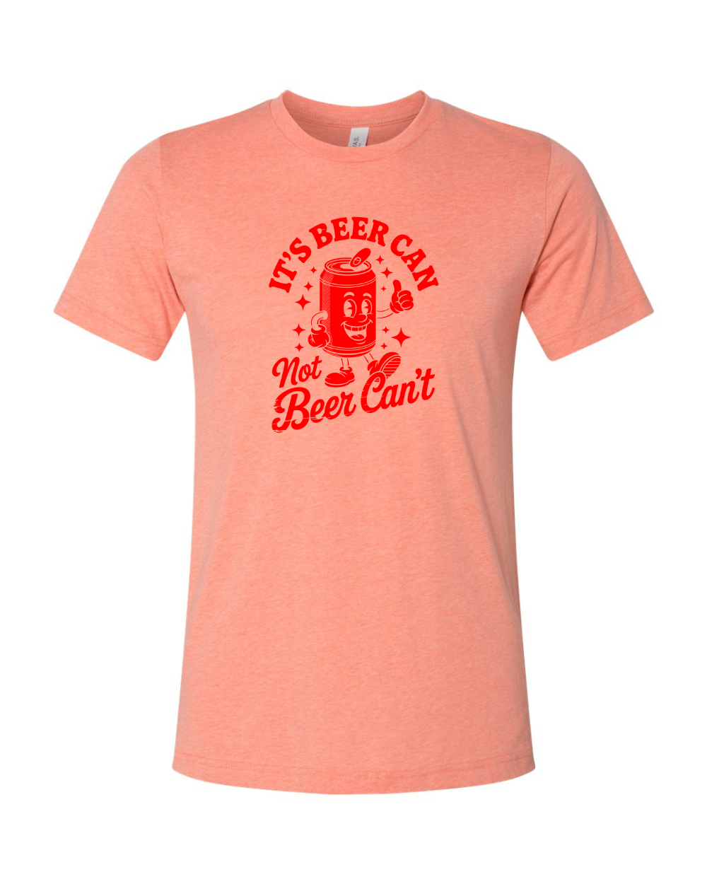 Funny Sarcastic Beer Can Drinking Red Bella Canvas Unisex Graphic T-Shirt