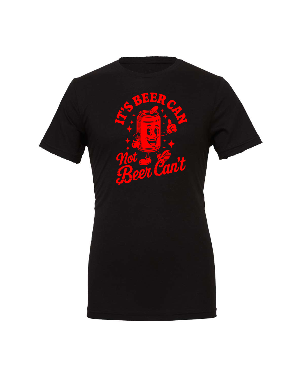 Funny Sarcastic Beer Can Drinking Red Bella Canvas Unisex Graphic T-Shirt