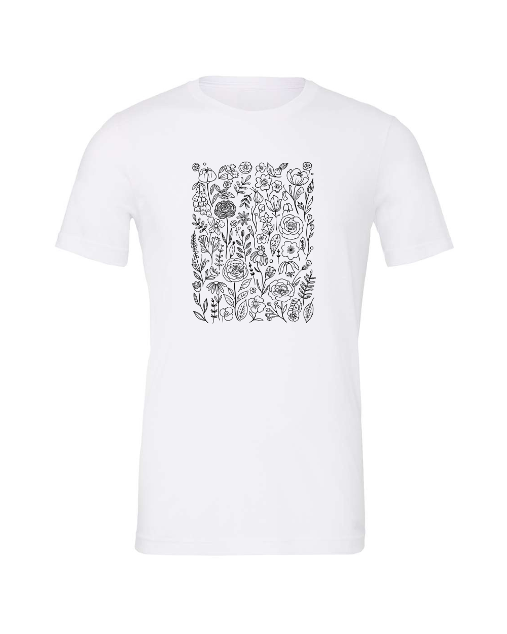 Lace Wildflowers Black Bella Canvas Unisex Graphic T-Shirt