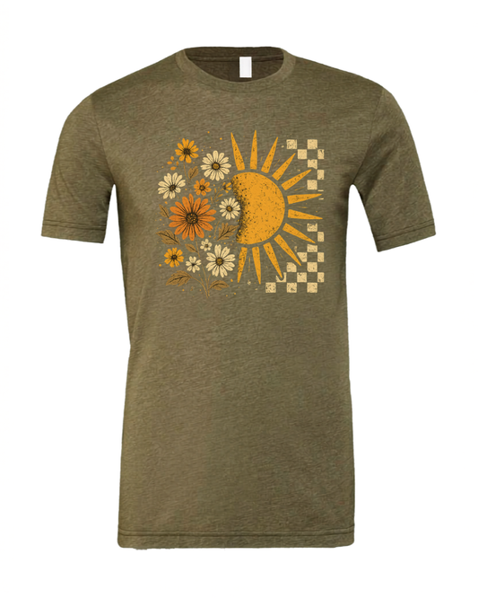 Floral Sun Bella Canvas Unisex Graphic T-Shirt