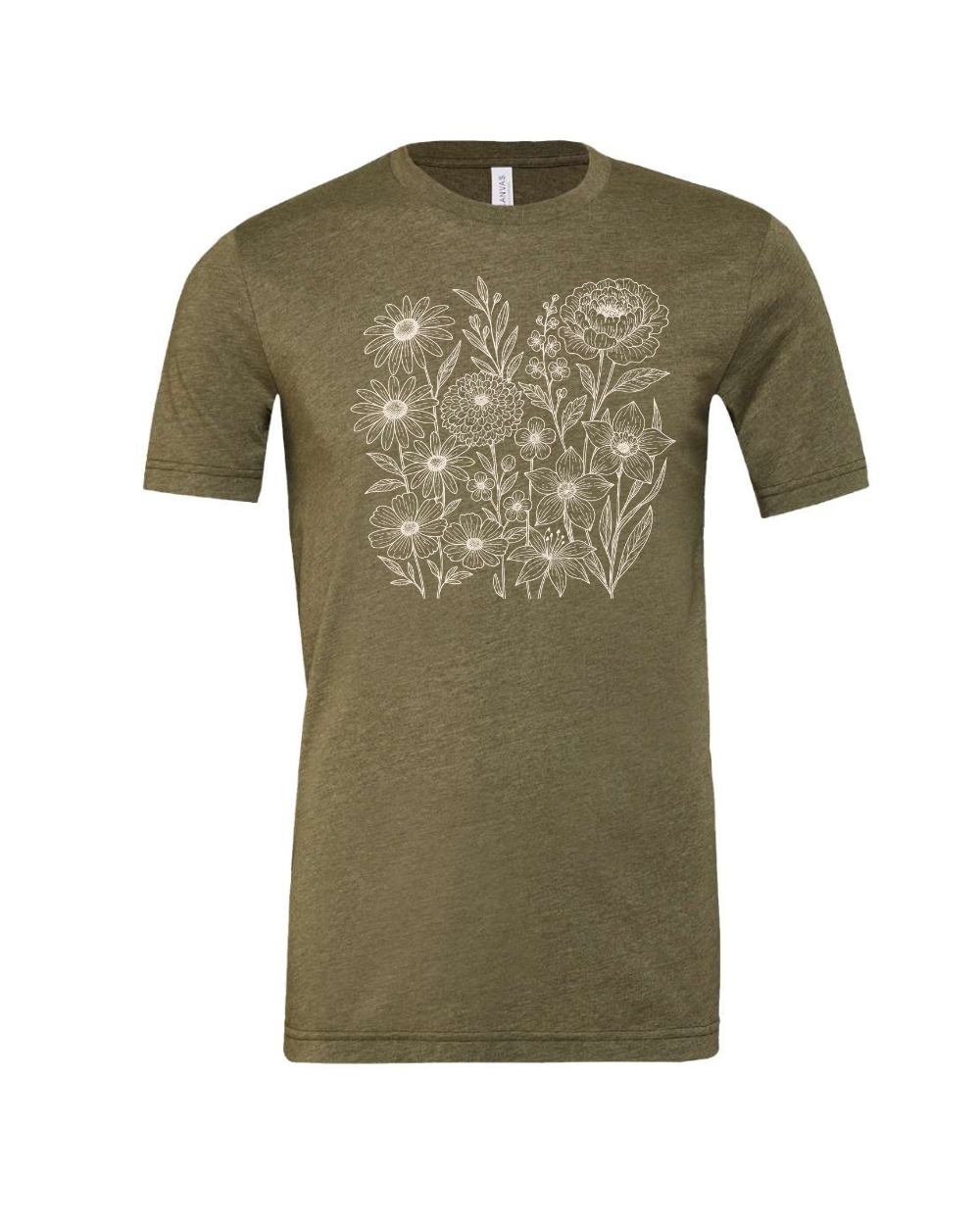 Retro Wildflower Vintage Boho Floral Whimsical Spring Flowers Bella Canvas Unisex Graphic T-Shirt