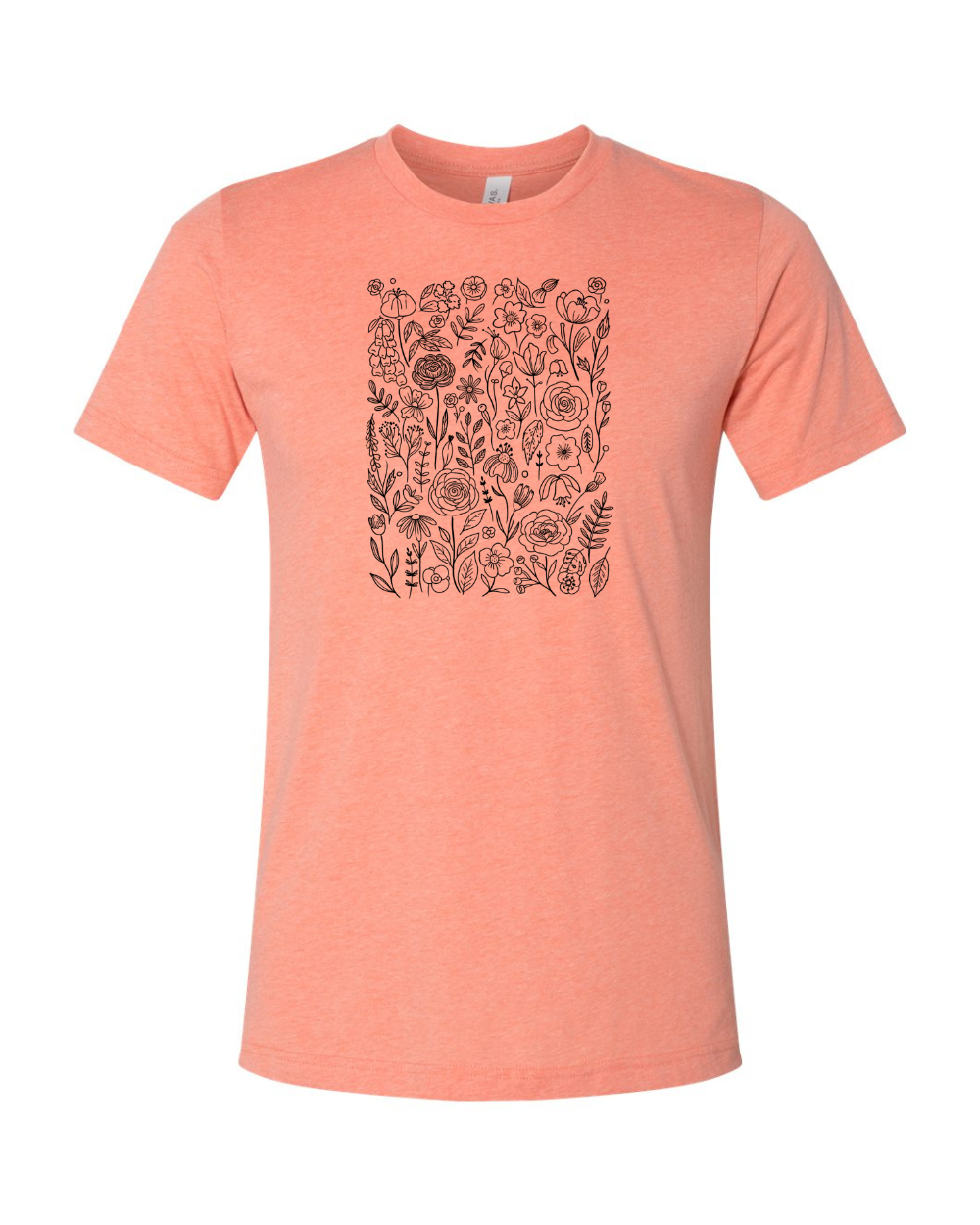 Lace Wildflowers Black Bella Canvas Unisex Graphic T-Shirt