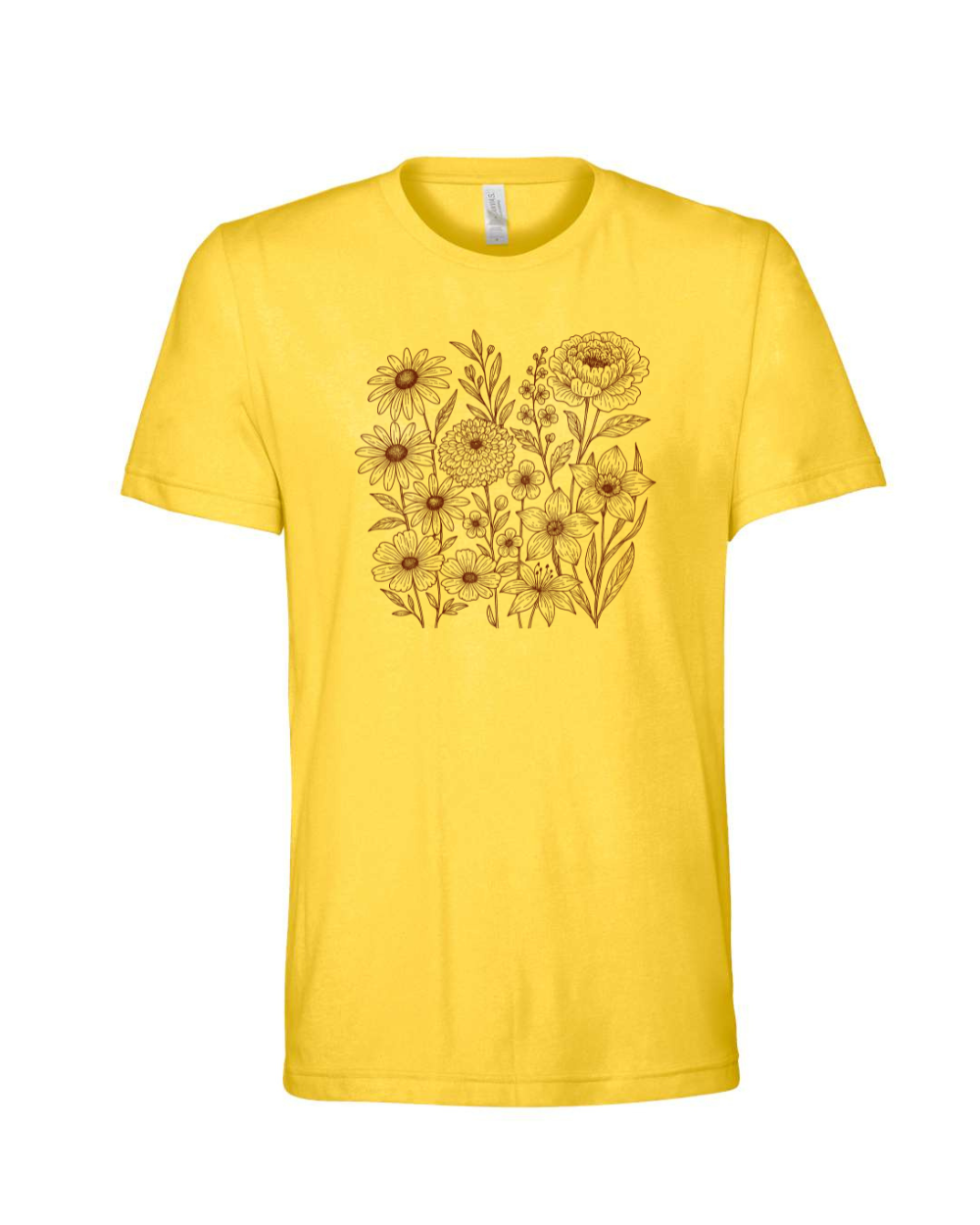 Retro Wildflower Vintage Boho Floral Whimsical Spring Flowers Red Bella Canvas Unisex Graphic T-Shirt