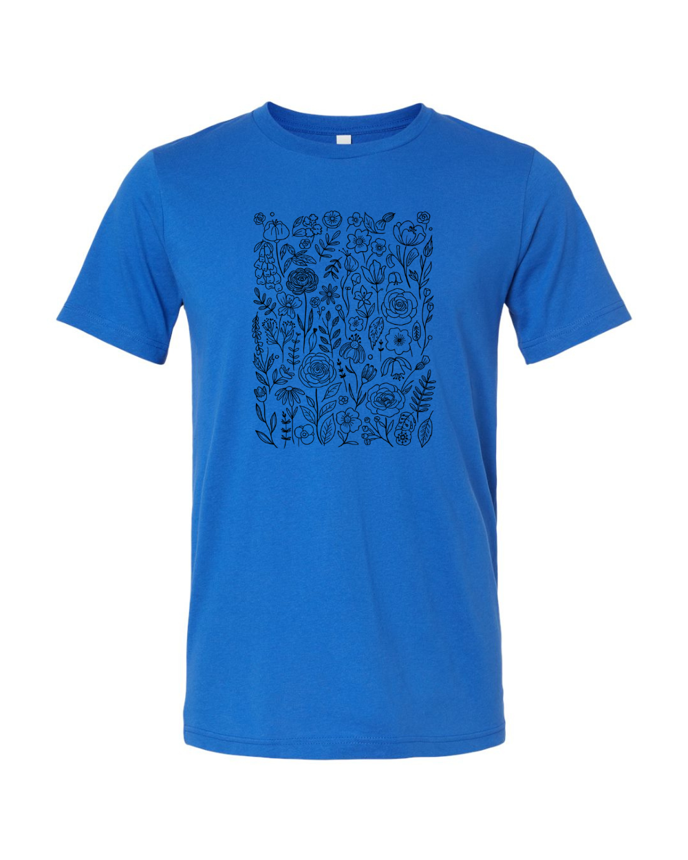 Lace Wildflowers Black Bella Canvas Unisex Graphic T-Shirt